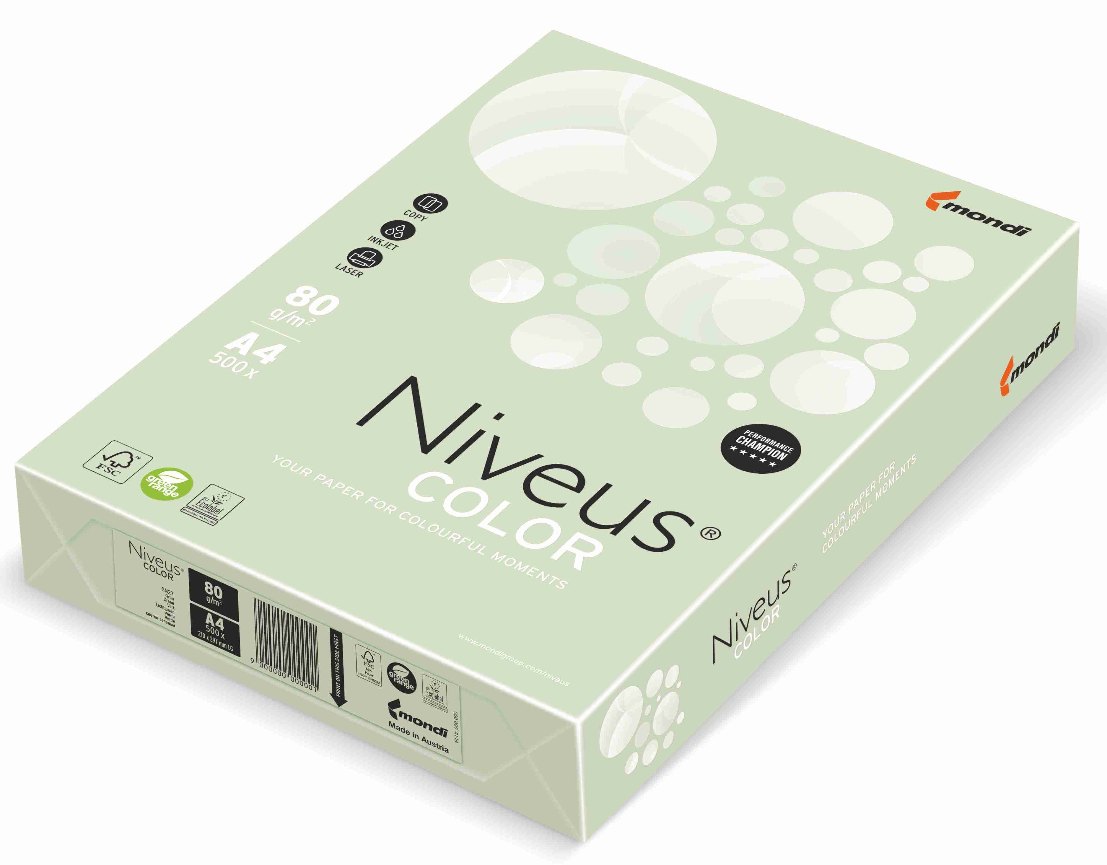 HARTIE COPIATOR A4 VERDE PAL 80G 500/TOP GN27 NIVEUS
