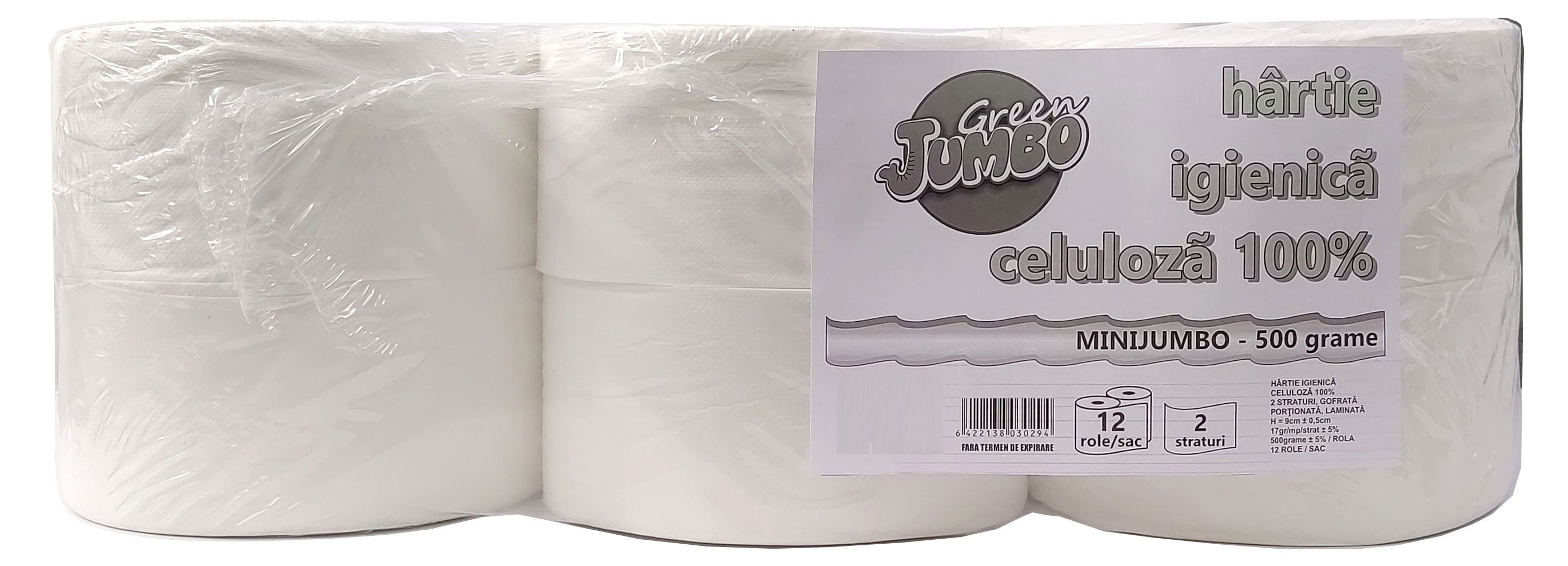 HARTIE IGIENICA MINI JUMBO ALBA 2STR 500G 151.8M 12/SET GREEN JUMBO