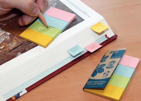 INDEX ADEZIV HARTIE RECICLATA 4*20*50MM 4*40 FILE 4 CULORI INFO NOTES