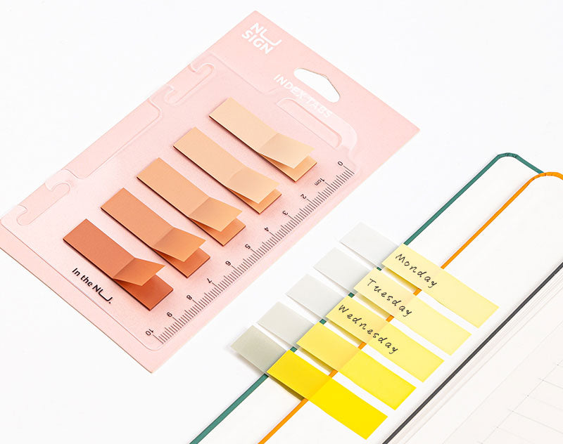 INDEX ADEZIV PLASTIC 12*44MM 5 CULORI VIOLET 20 FILE RIGLA NUSIGN DELI