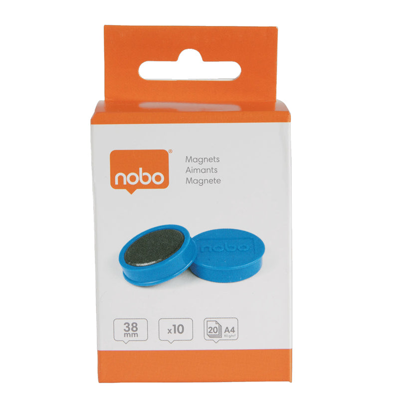 MAGNETI WHITEBOARD 38MM 10/SET ALBASTRI NOBO