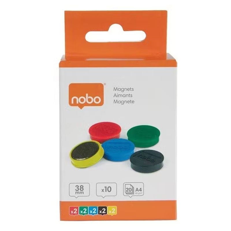 MAGNETI WHITEBOARD 38MM 10/SET NOBO