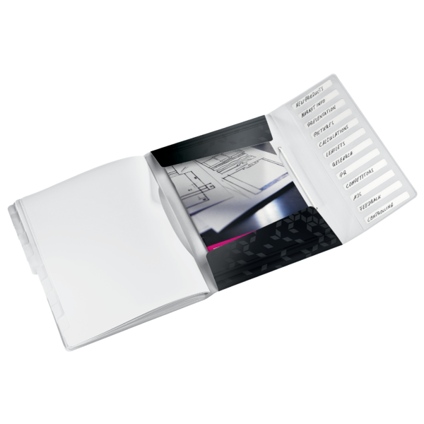 MAPA PLASTIC 12 COMPARTIMENTE NEGRU WOW LEITZ