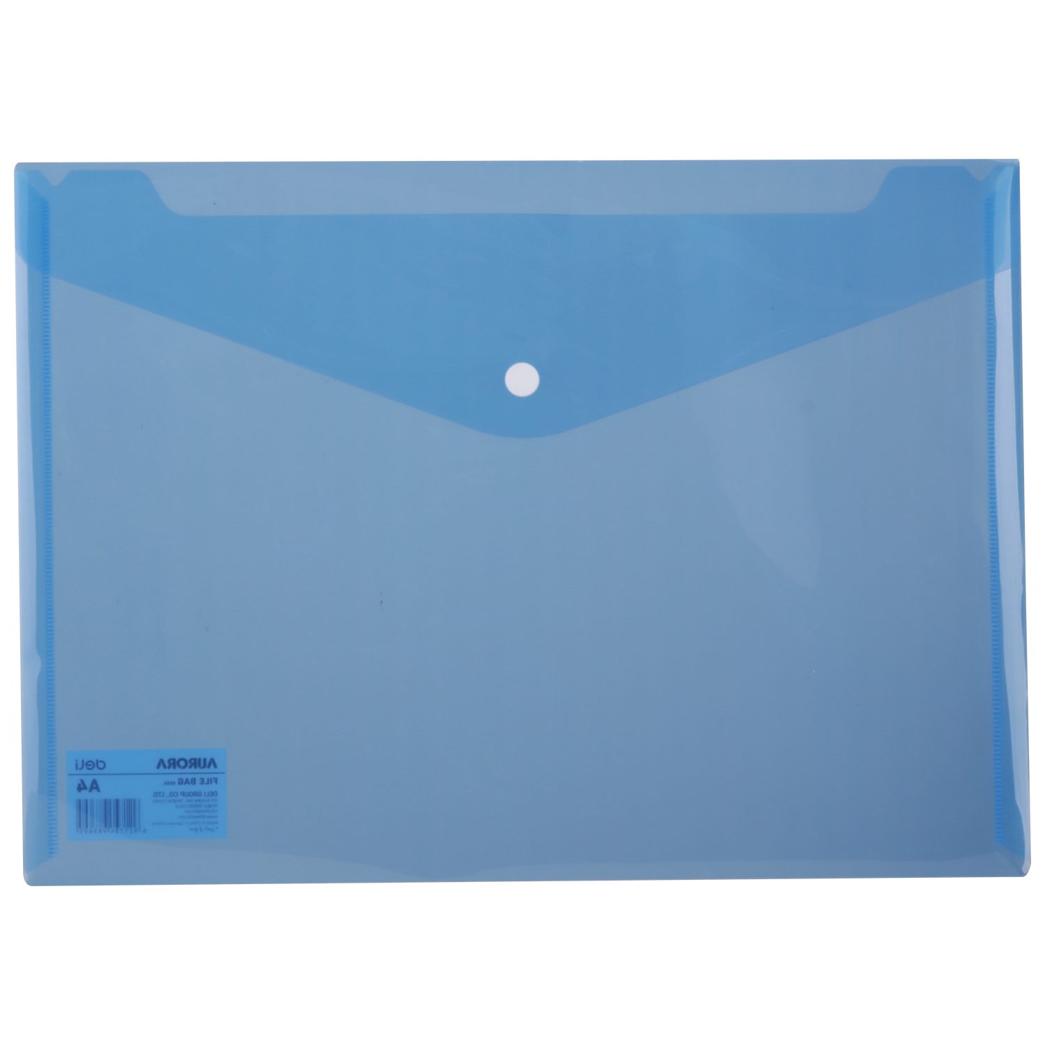 MAPA PLASTIC CU BUTON A4 ALBASTRA DELI