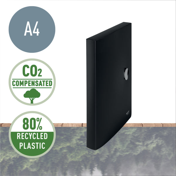 MAPA PLASTIC CU BUTON NEAGRA JUMBO RECYCLE LEITZ