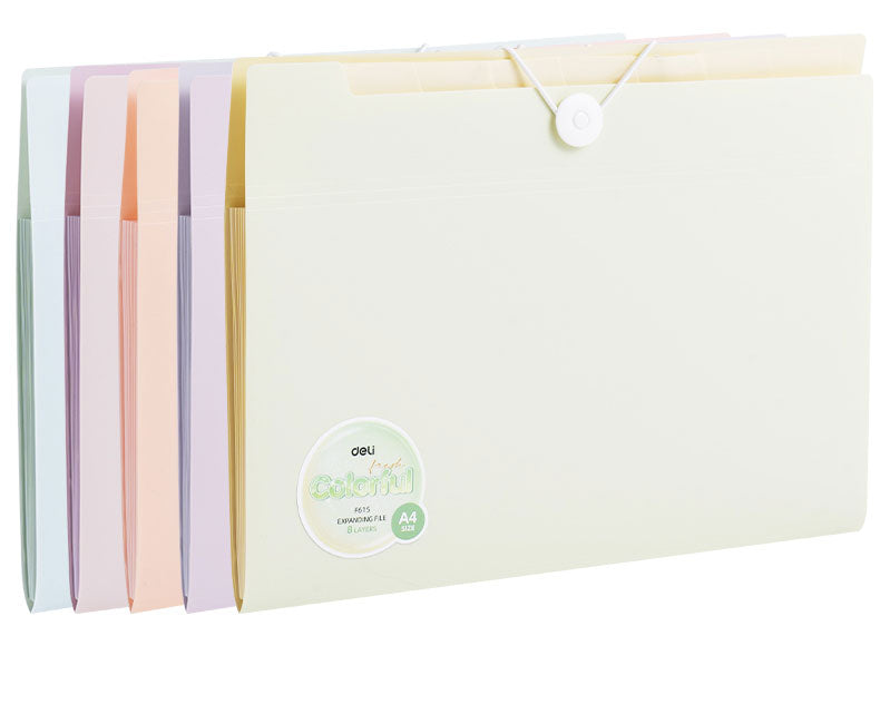 MAPA PLASTIC CU ELASTIC 7 SEPARATOARE DIVERSE CULORI MACARONS DELI