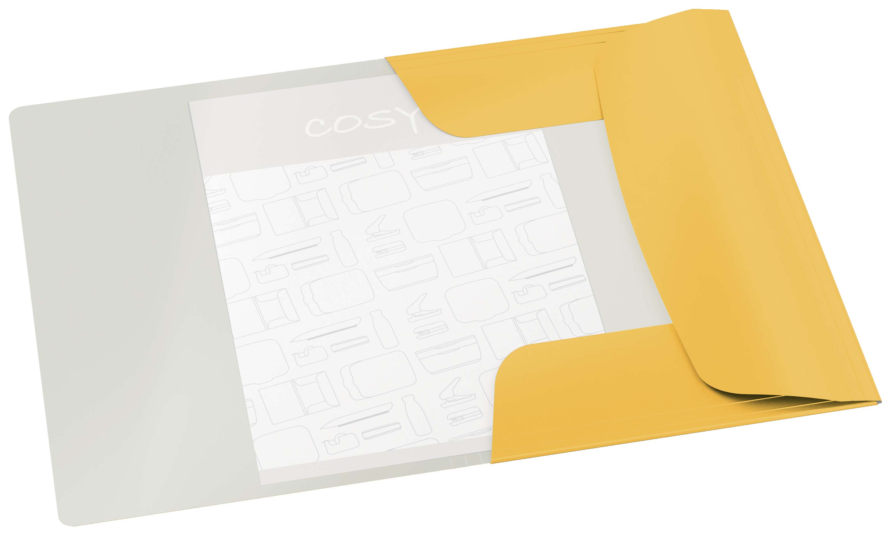MAPA PLASTIC CU ELASTIC A4 GALBEN CHIHLIMBAR COSY LEITZ