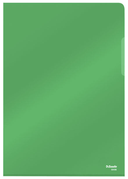 MAPA PROTECTIE A4 CRISTAL TIP L VERDE 25/SET 150 MICRONI ESSELTE