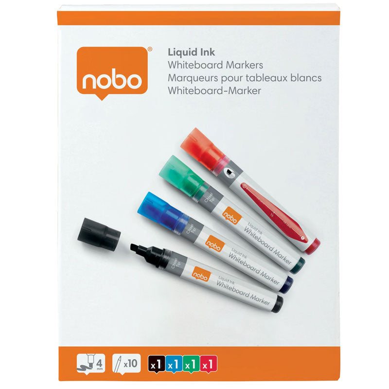 MARKER CU CERNEALA LICHIDA 4/SET NOBO
