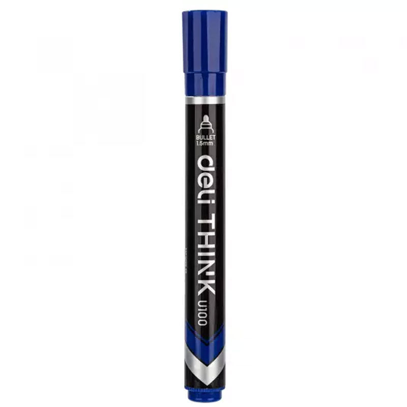 MARKER PERMANENT ALBASTRU VARF ROTUND 1.5MM DELI