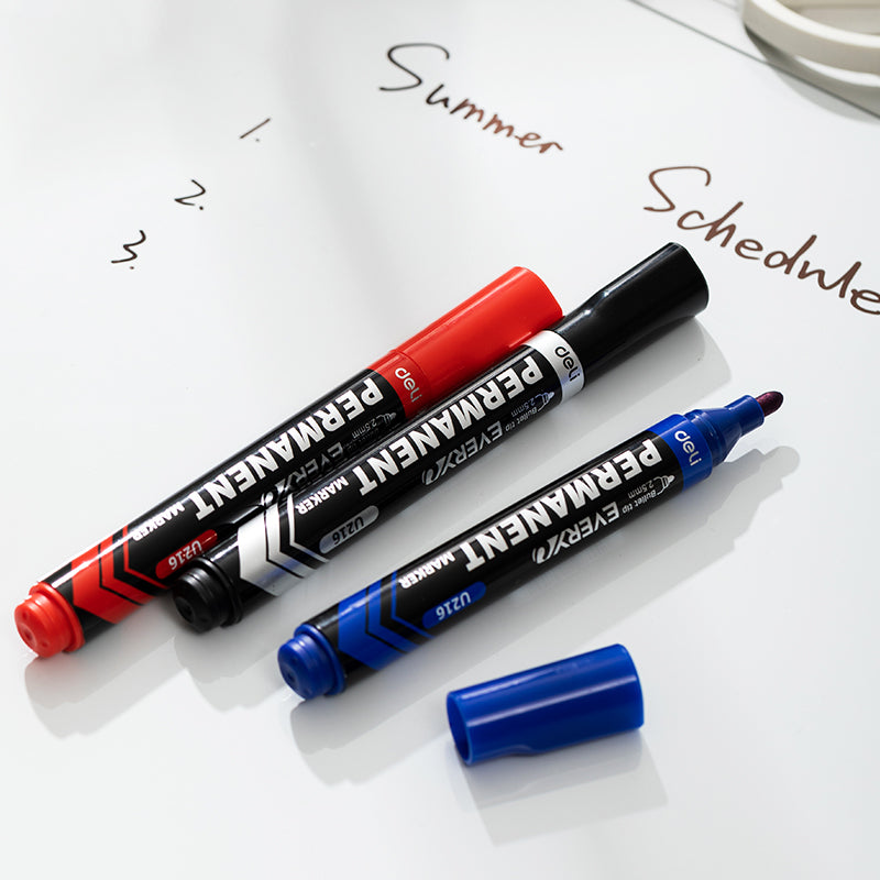 MARKER PERMANENT ALBASTRU VARF ROTUND 2.5MM DELI