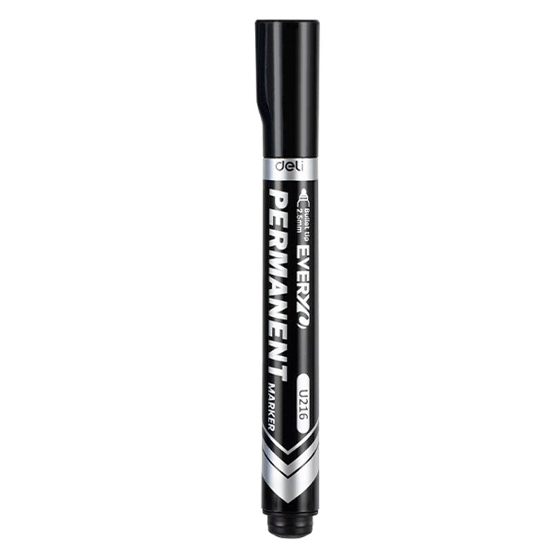 MARKER PERMANENT NEGRU VARF ROTUND 2.5MM DELI