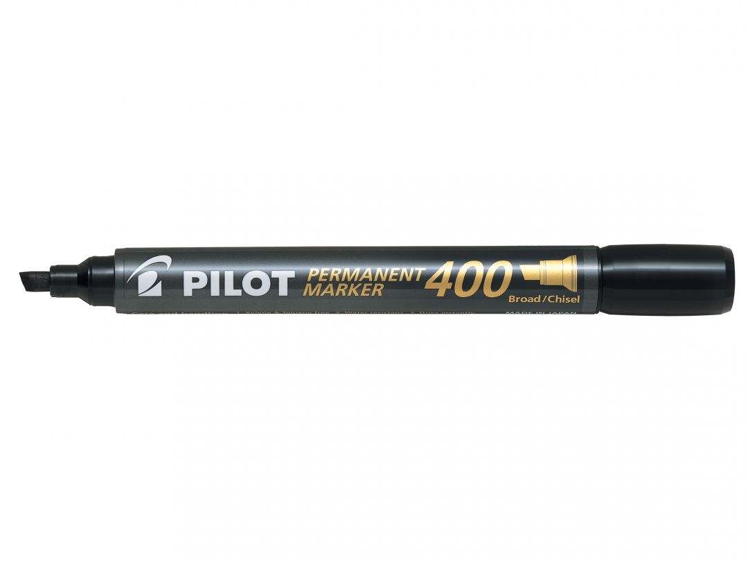 MARKER PERMANENT NEGRU VARF TESIT 4MM P400 PILOT