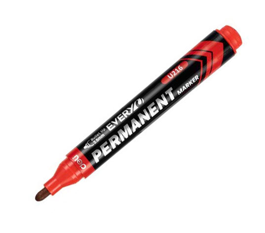 MARKER PERMANENT ROSU VARF ROTUND 2.5MM DELI
