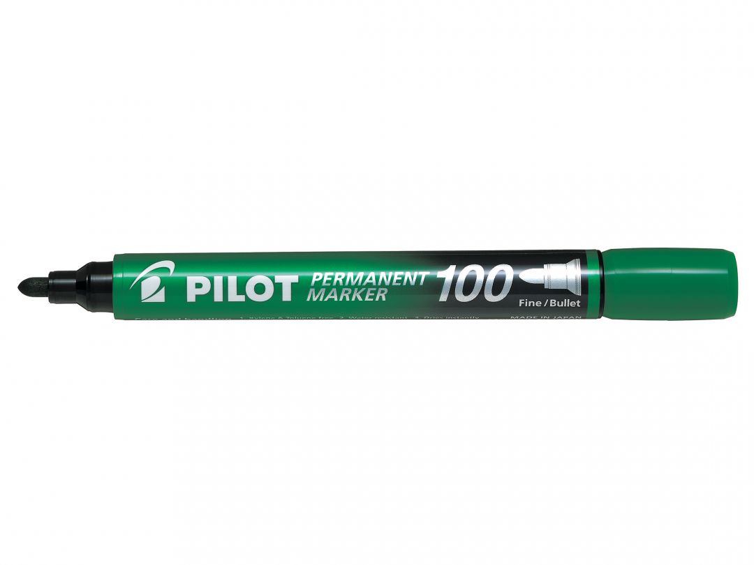 MARKER PERMANENT VERDE VARF ROTUND 3MM 100 PILOT