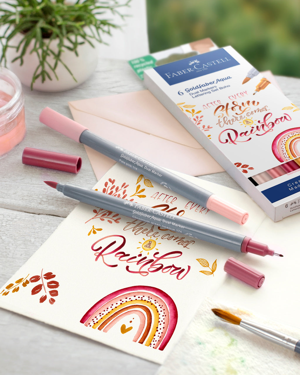MARKER SOLUBIL 2 CAPETE SET 6 BUC BOHO GOLDFABER FABER-CASTELL