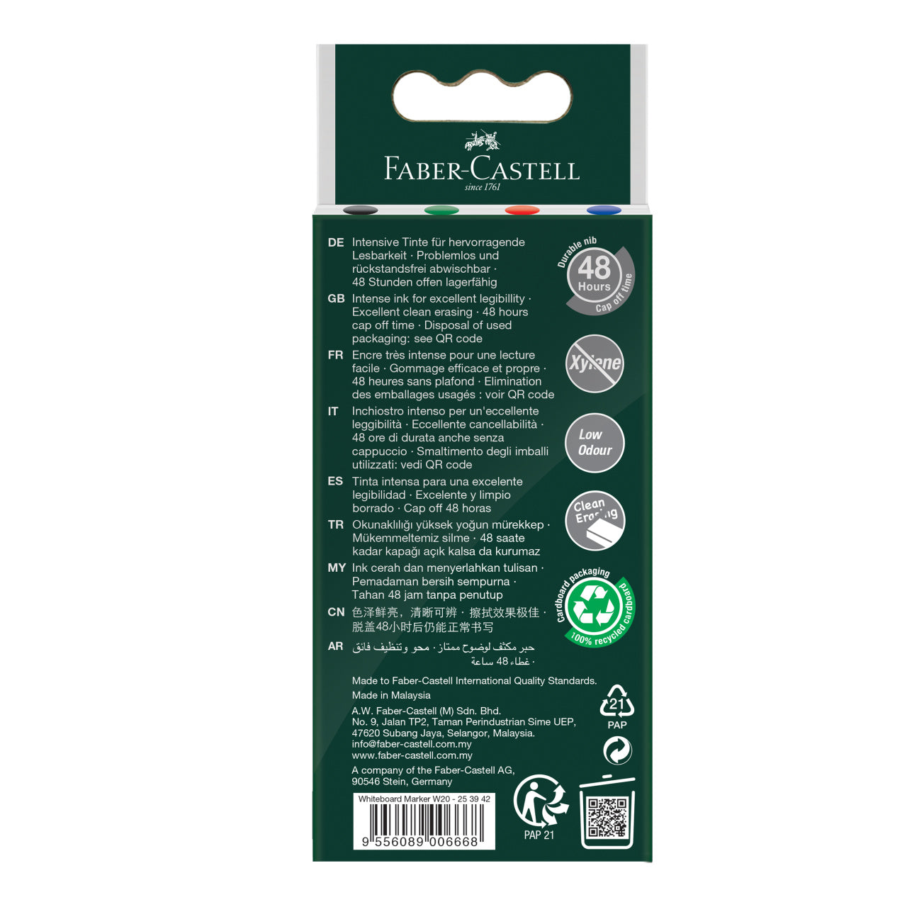 MARKER WHITEBOARD SET 4 W20 FABER-CASTELL
