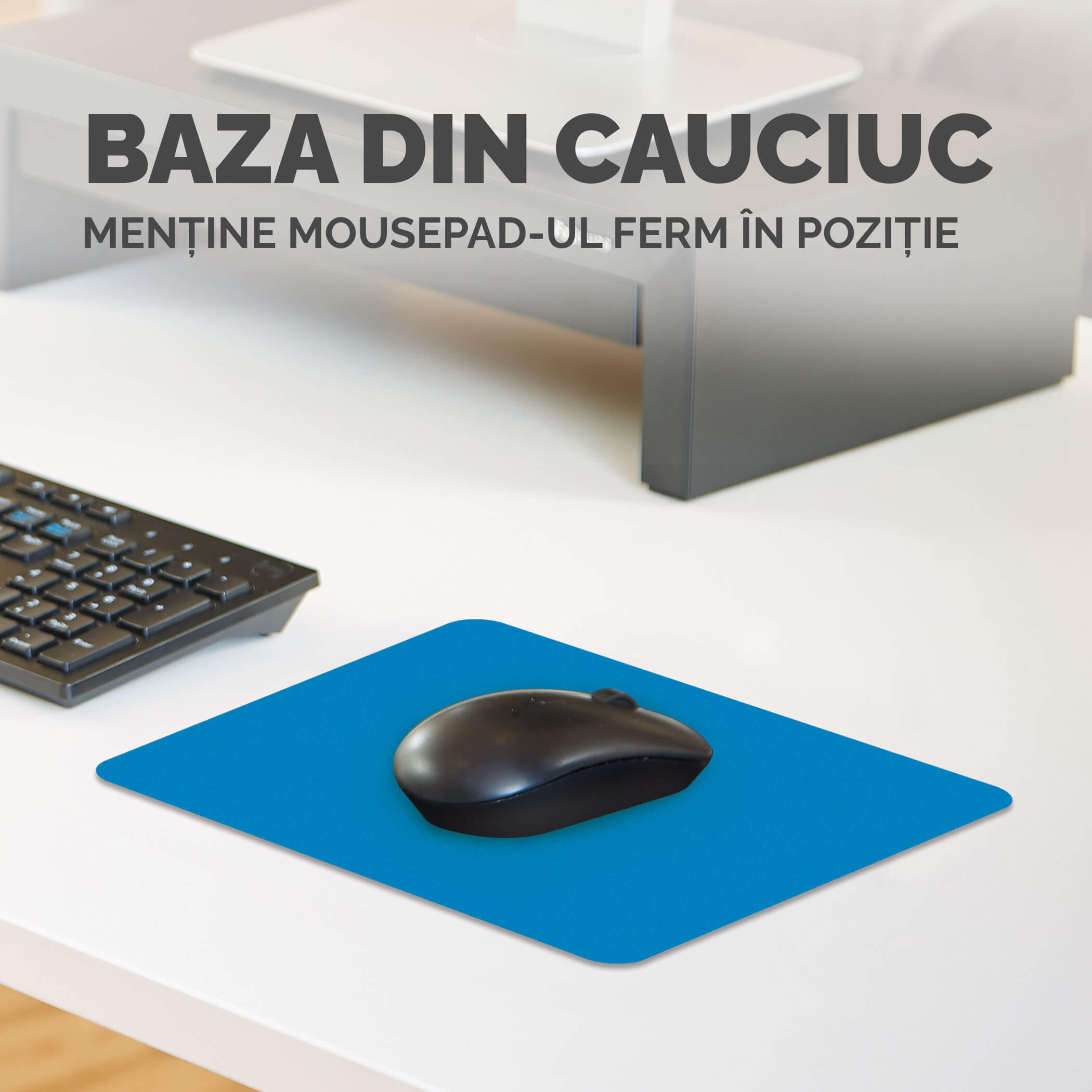 MOUSE PAD DIN POLIESTER ALBASTRU FELLOWES