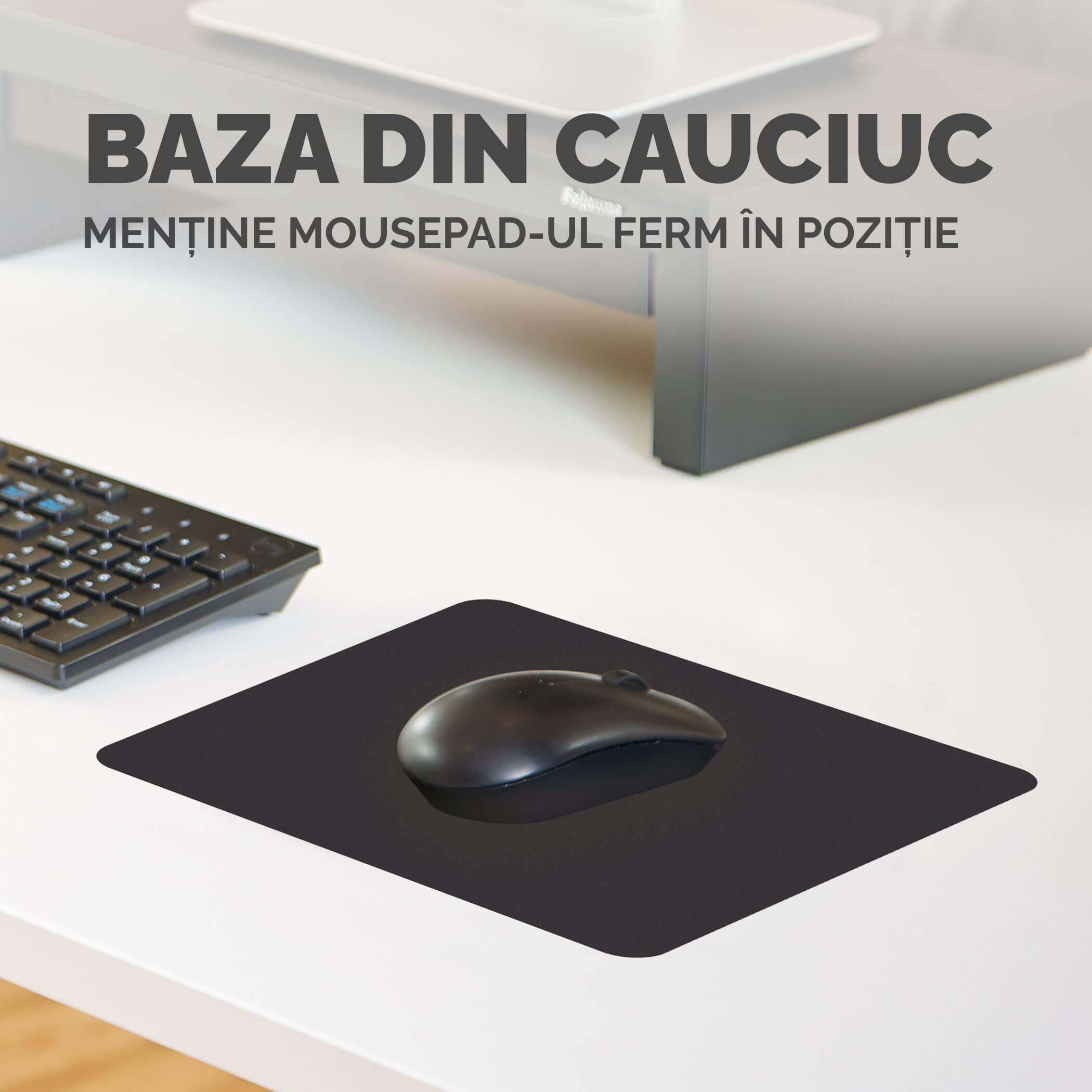 MOUSE PAD DIN POLIESTER NEGRU FELLOWES
