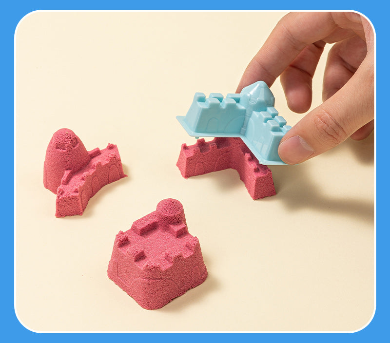 NISIP KINETIC GALETUSA 500G + 6 FORME MODELAJ ROZ DELI