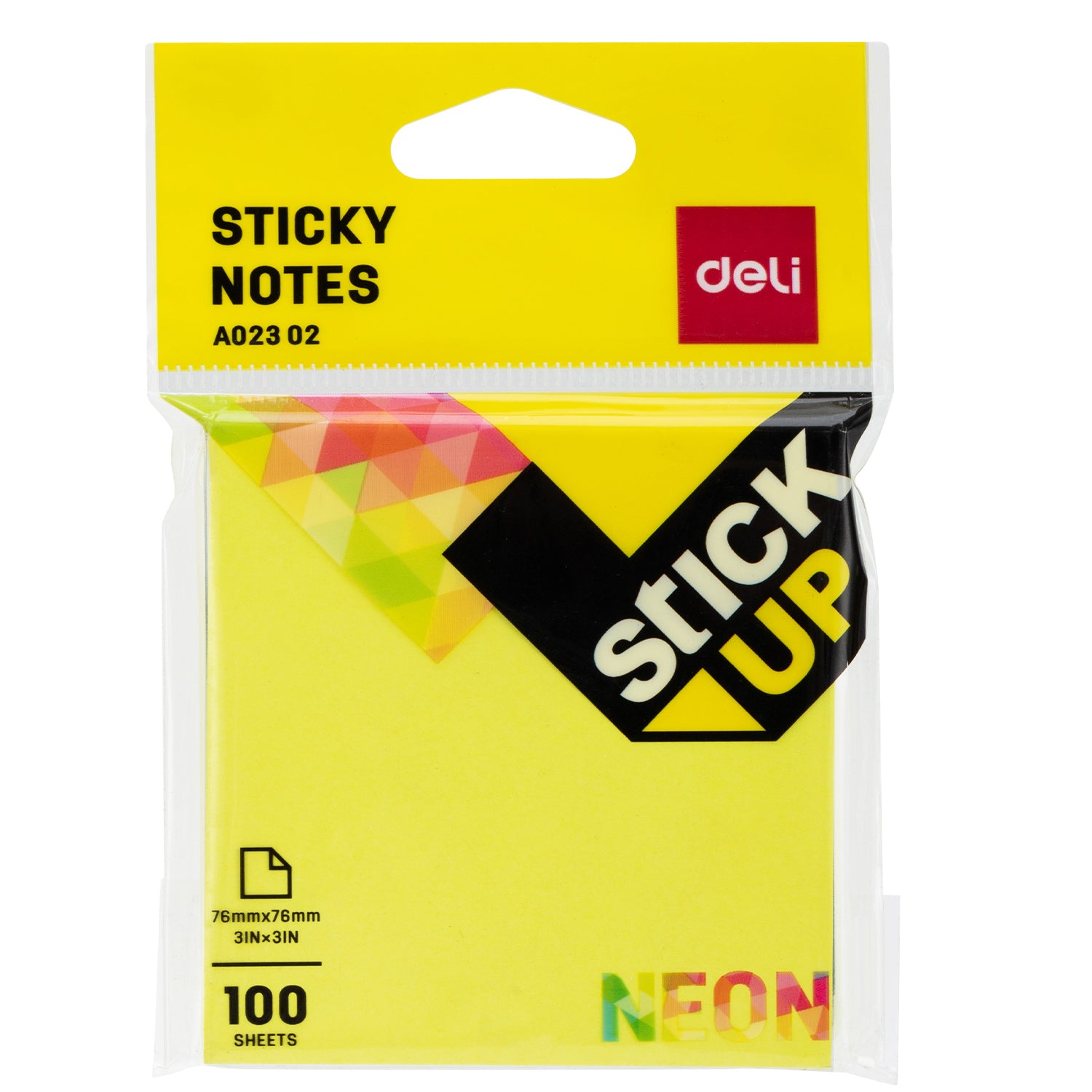 NOTES ADEZIV 76*76MM 100 FILE NEON DELI