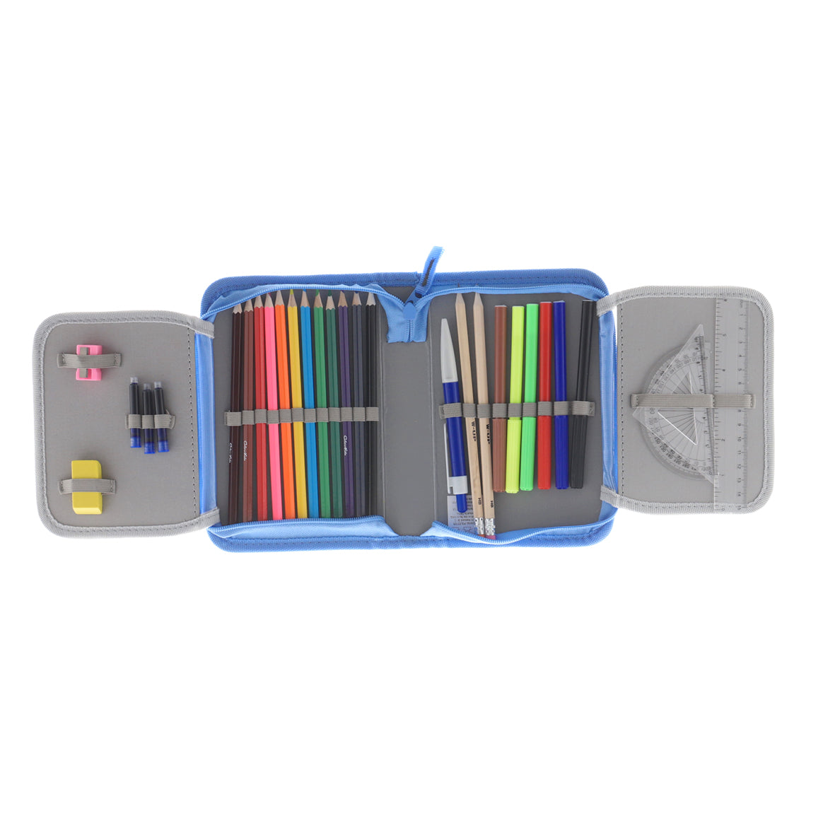 PENAR ECHIPAT 31 PIESE 1 FERMOAR 2 EXTENSII DOTS BLEU PIGNA