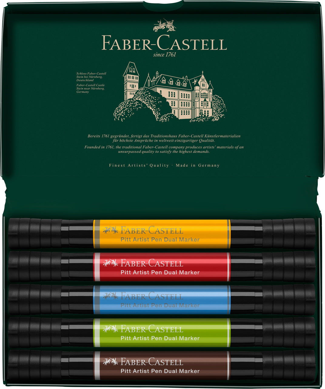 PITT ARTIST PEN DUAL MARKER SET 5 BUC FABER-CASTELL
