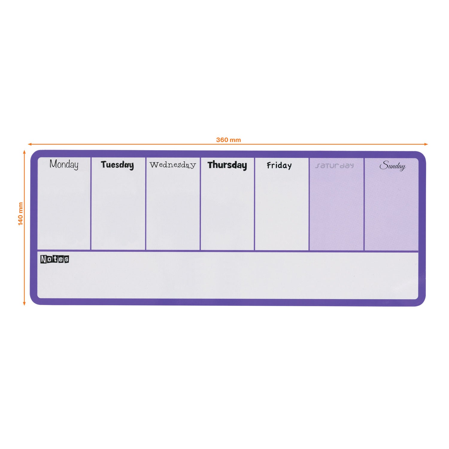 PLANNER MAGNETIC SAPTAMANAL 140 X 36 CM MOV NOBO