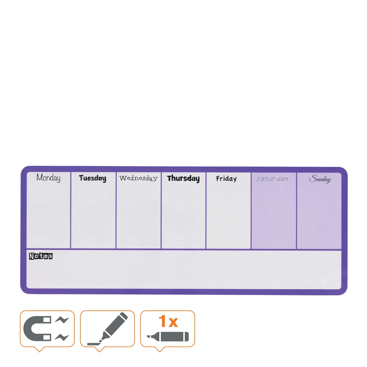 PLANNER MAGNETIC SAPTAMANAL 140 X 36 CM MOV NOBO