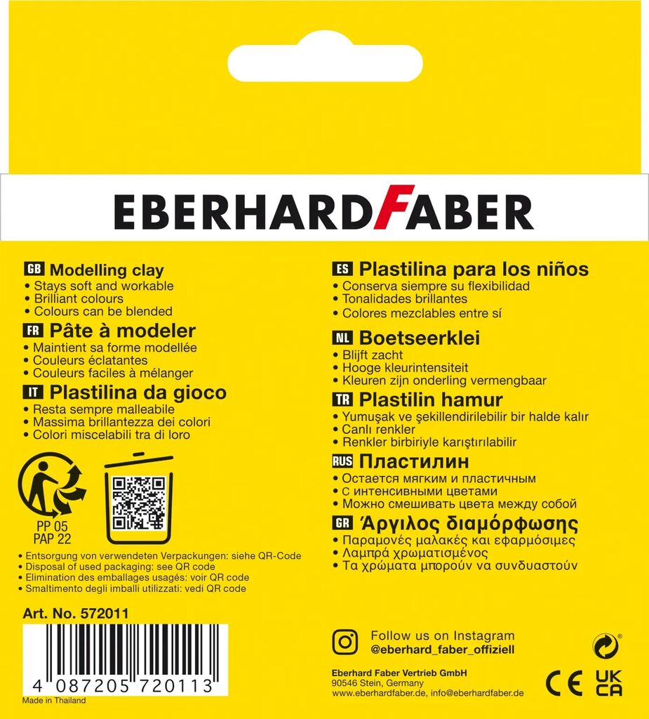 PLASTILINA 10 CULORI 185G EBERHARD FABER