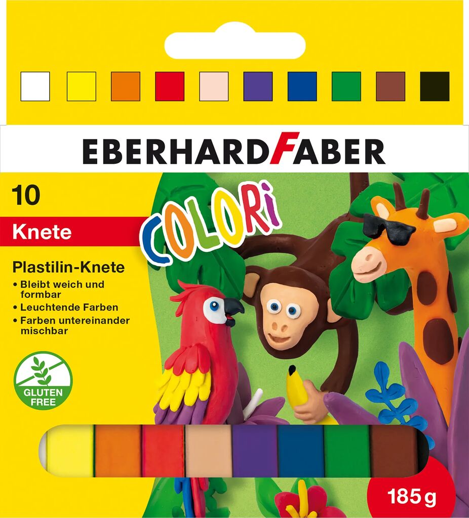 PLASTILINA 10 CULORI 185G EBERHARD FABER