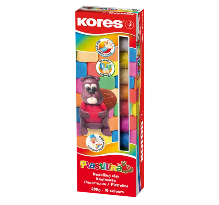 PLASTILINA 10 CULORI 200G KORES