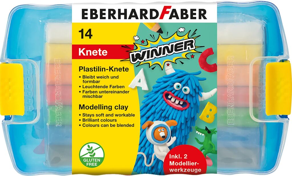 PLASTILINA 10 CULORI CUTIE PLASTIC EBERHARD FABER