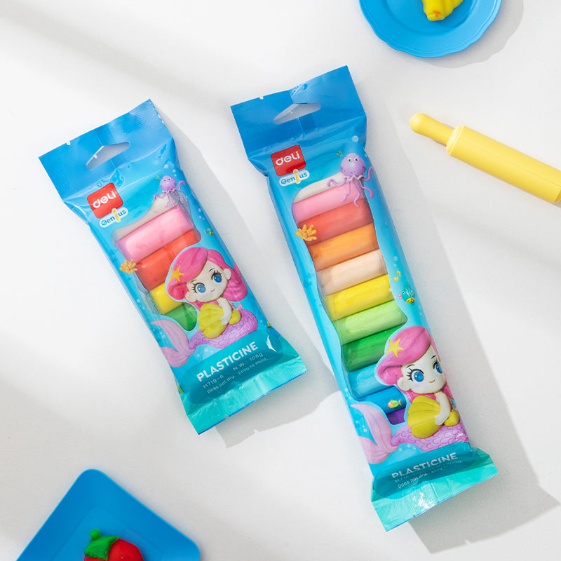 PLASTILINA 6 CULORI 108G POLYBAG DELI