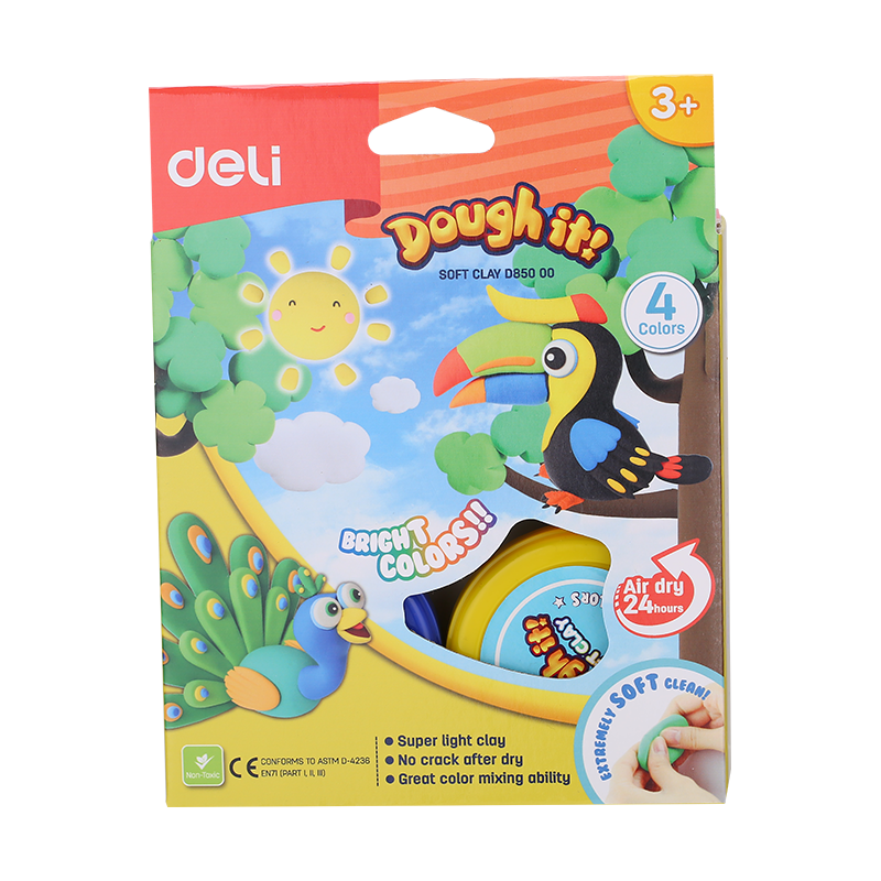 PLASTILINA SOFT LIGHT 4 BORCANE* 15G DELI