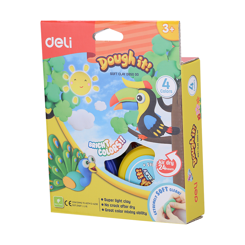 PLASTILINA SOFT LIGHT 4 BORCANE* 15G DELI