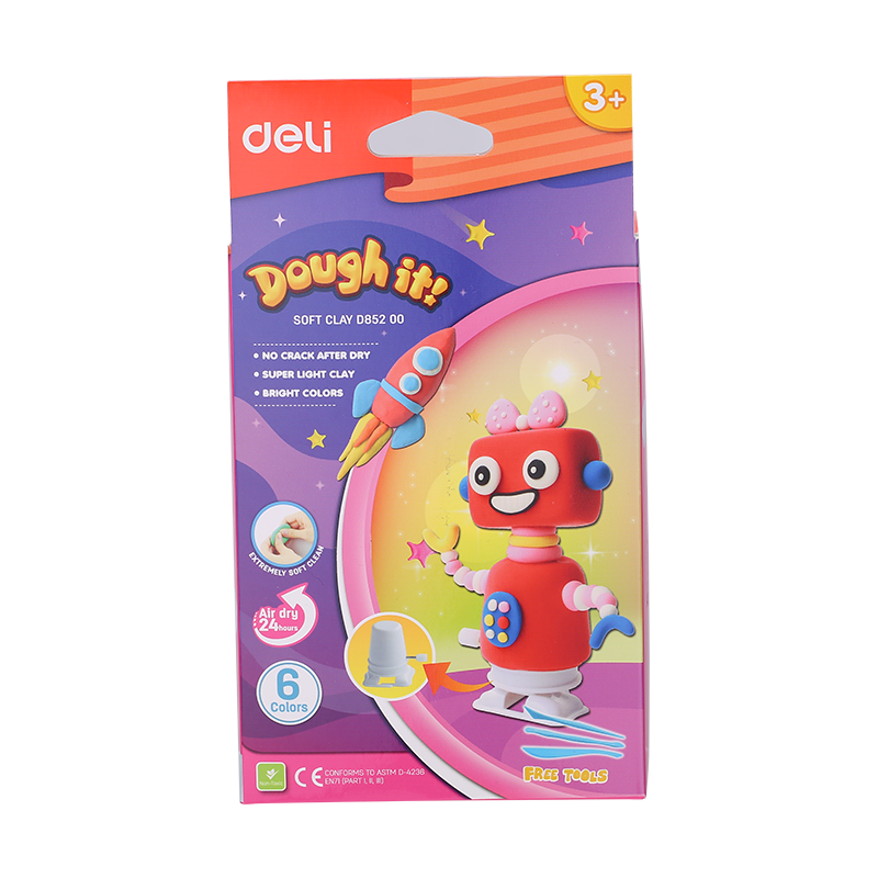 PLASTILINA SOFT LIGHT ROBOT 6  CULORI DELI