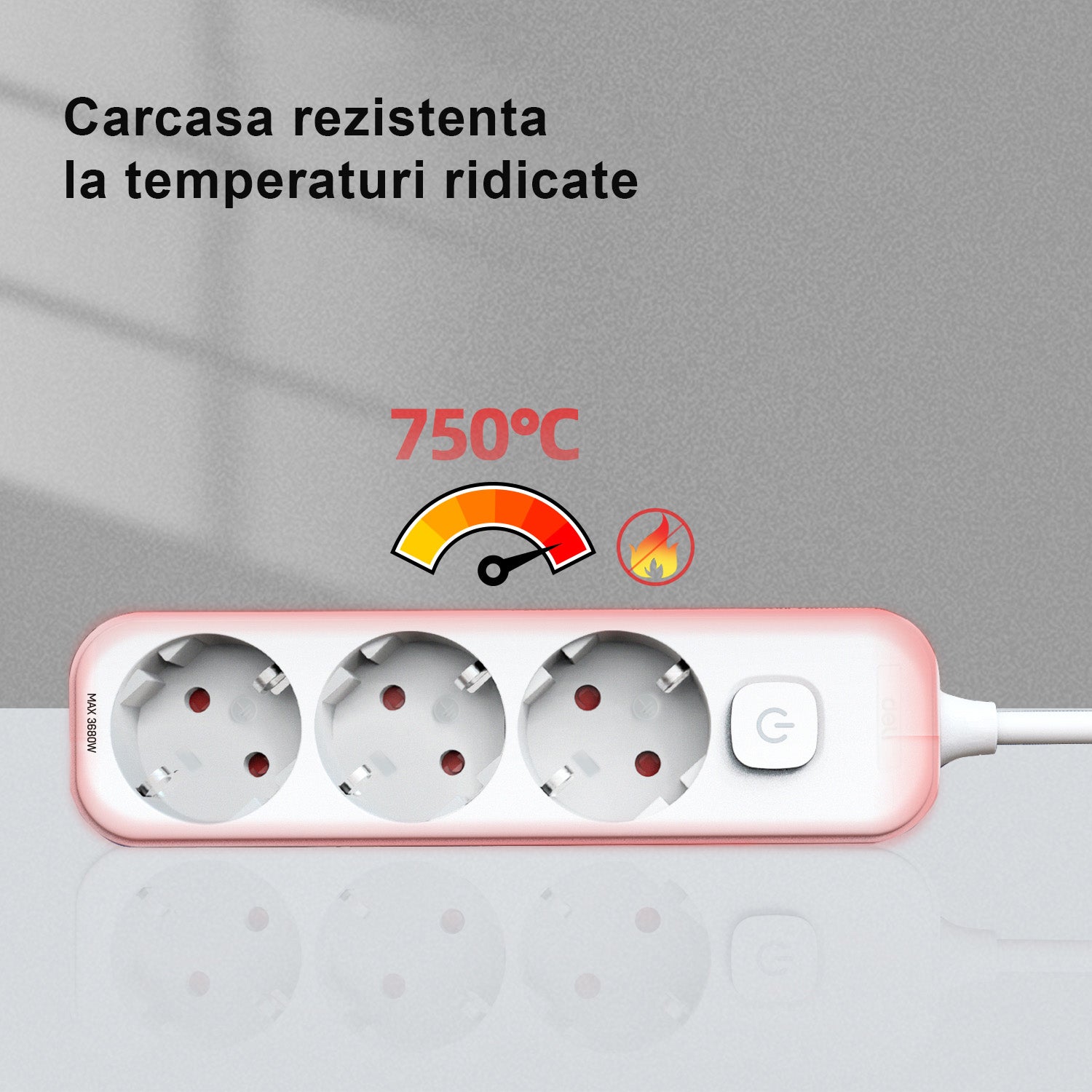 PRELUNGITOR 1.8M 3 PRIZE PROTECTIE COPII + INTRERUPATOR DELI