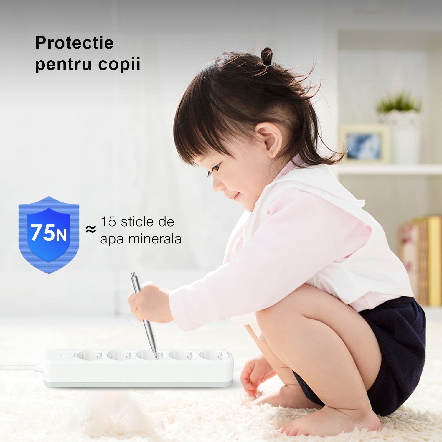 PRELUNGITOR 1.8M 5 PRIZE PROTECTIE COPII + INTRERUPATOR DELI
