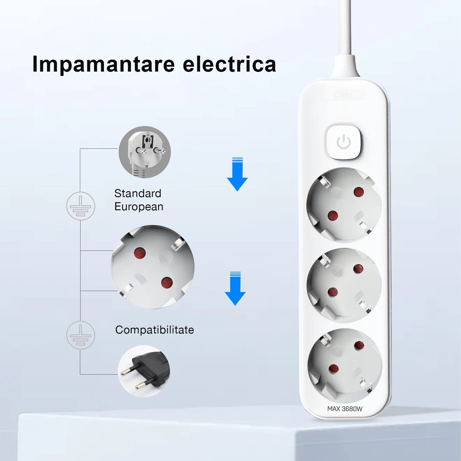 PRELUNGITOR 5M 3 PRIZE PROTECTIE COPII + INTRERUPATOR DELI