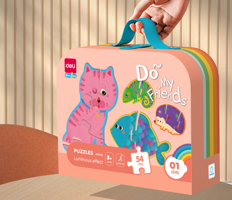 PUZZLE GEANTA CADOU 359 PIESE EFECT LUMINOS UNIVERS 5+ DELI