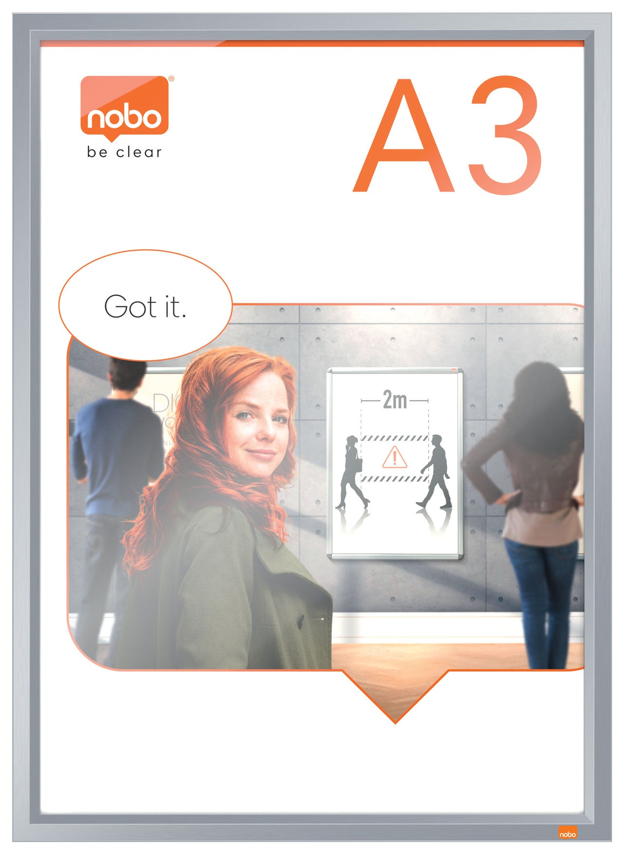 RAMA CLICK ALUMINIU A3 GRI IMPRESSION PRO NOBO