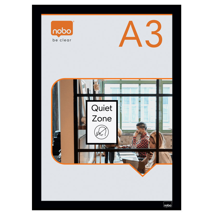 RAMA MAGNETICA AUTOADEZIVA A3 NEAGRA 2/SET NOBO