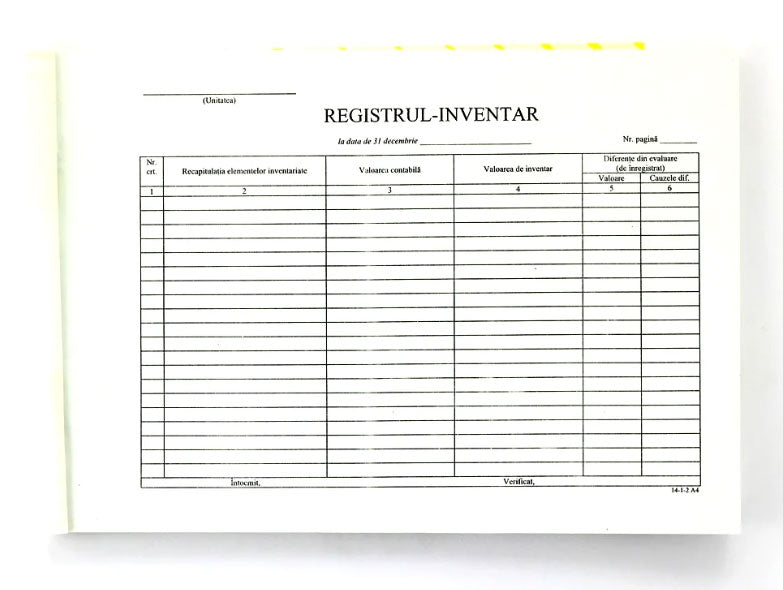 REGISTRU INVENTAR ORIZONTAL 31 DECEMBRIE