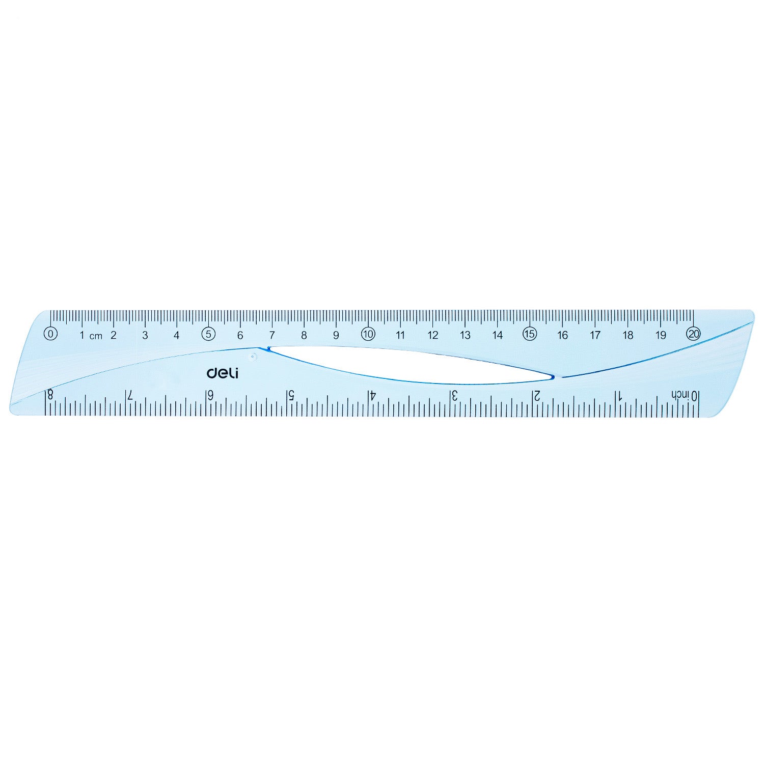 RIGLA 20CM ALBASTRA TRANSPARENTA DELI