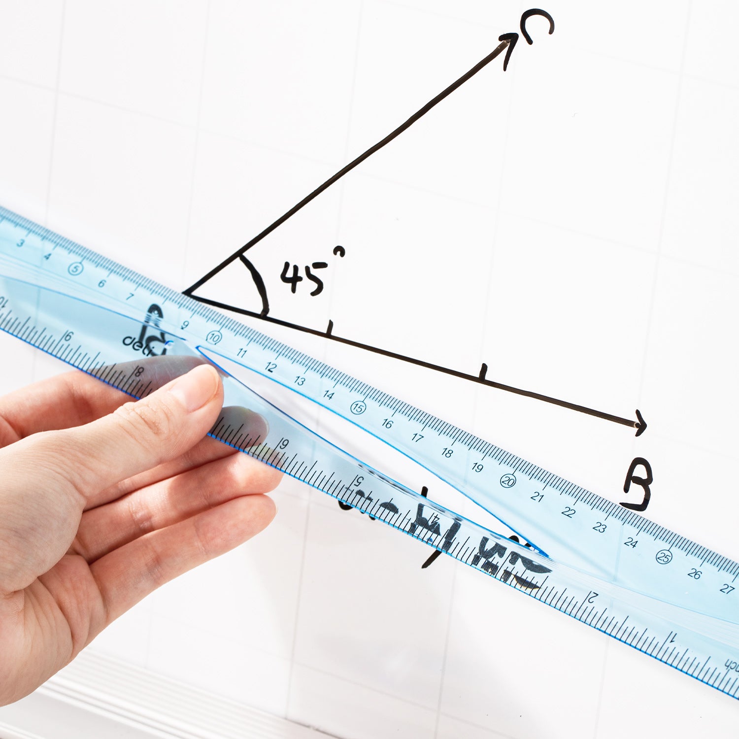 RIGLA 20CM ALBASTRA TRANSPARENTA DELI