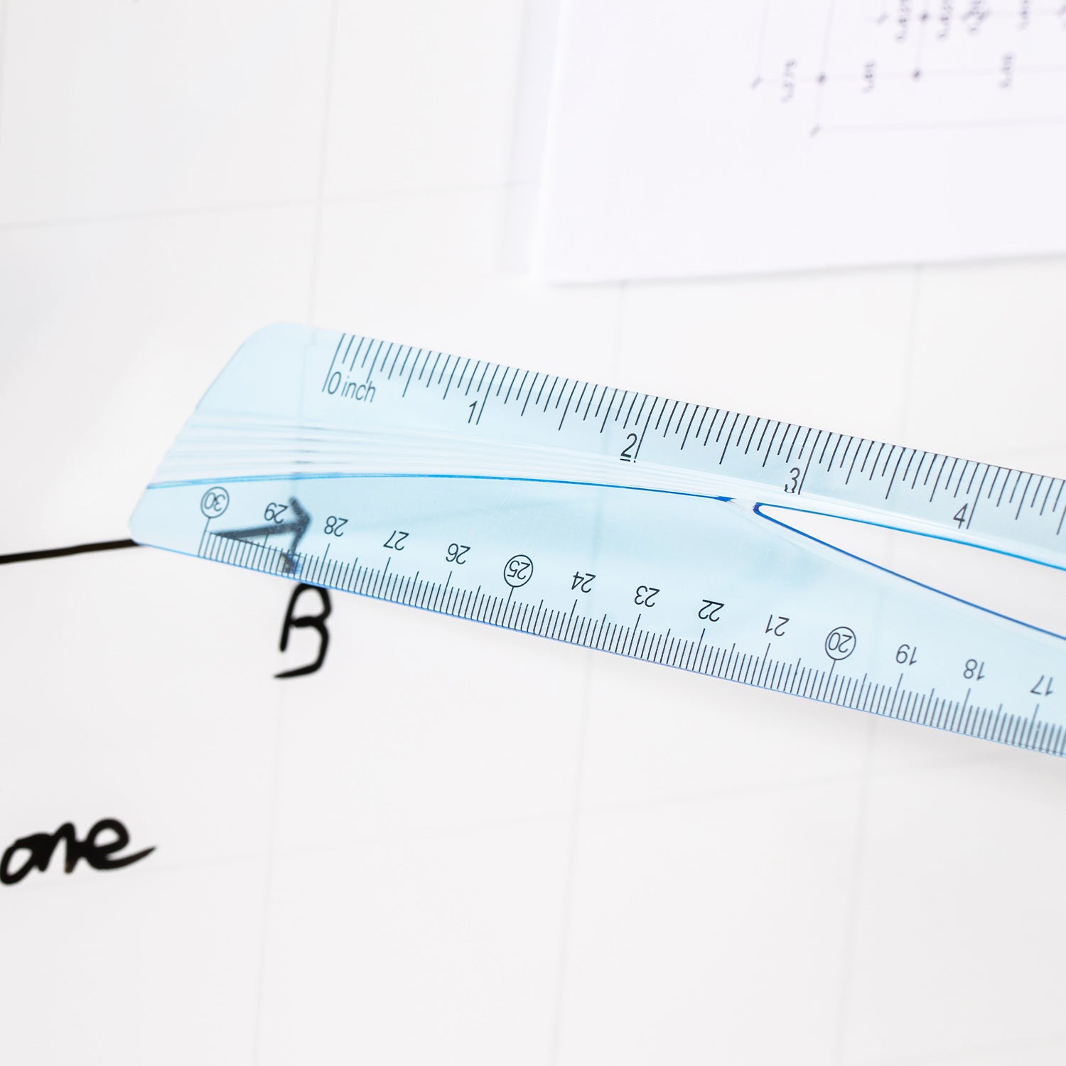 RIGLA 30CM ALBASTRA TRANSPARENTA DELI