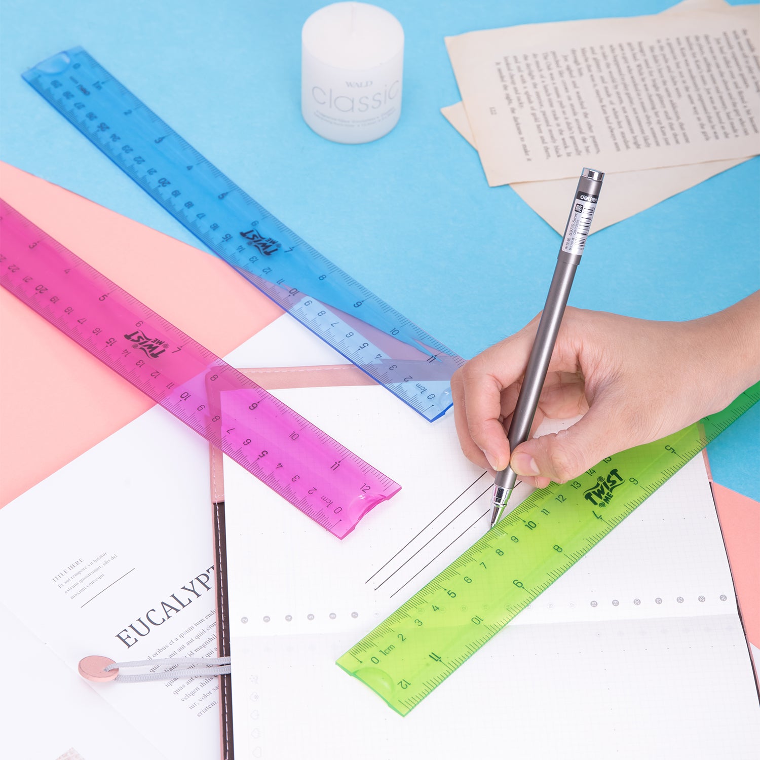 RIGLA 30CM FLEXIBILA COLOR DELI