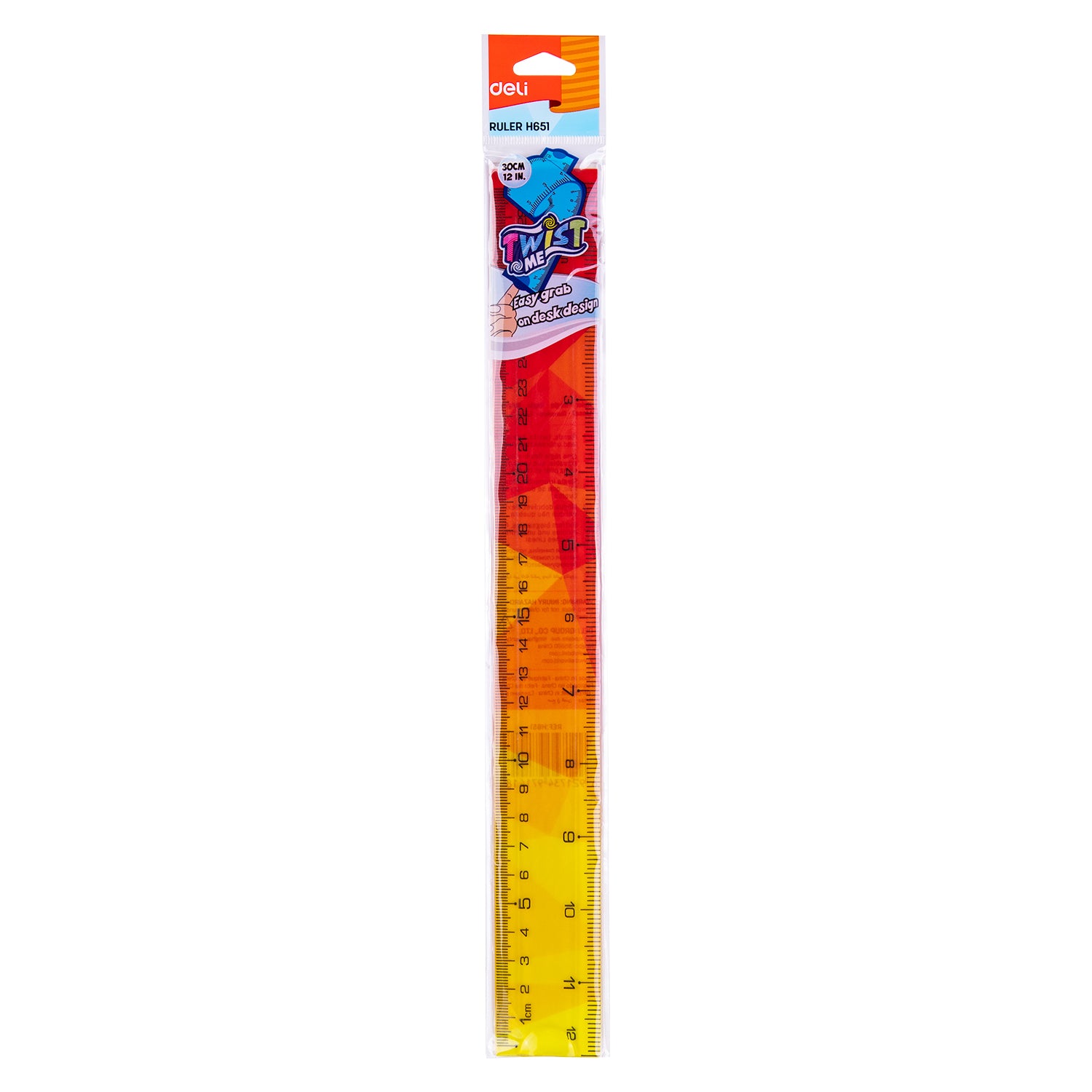 RIGLA 30CM MULTICOLORA FLEXIBILA DELI
