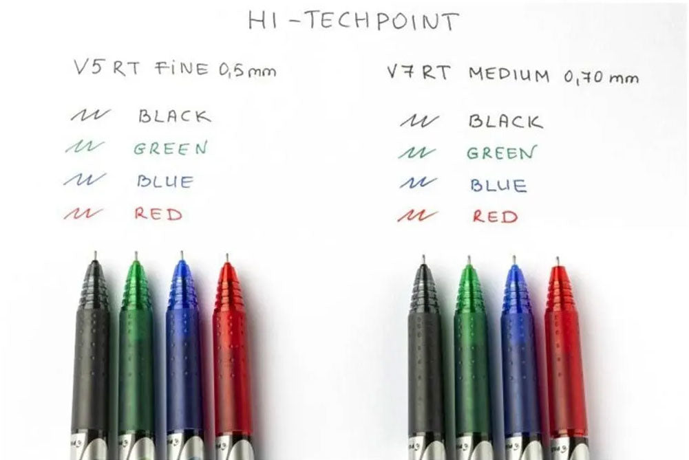 ROLLER 0.5MM V5 ALBASTRU HI-TECPOINT RETRACTABIL PILOT
